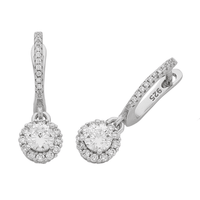 Sterling Silver Cubic Zirconia Necklace and Earrings Set Bevilles 