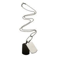 60cm 2 Tone Men's Dog Tag Necklace in Stainless Steel Pendants Bevilles 