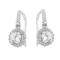 Sterling Silver Cubic Zirconia Hook Drop Earrings Earrings Bevilles 