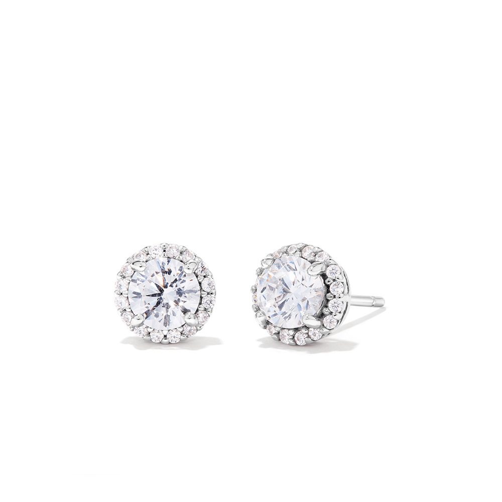 5mm Sterling Silver Cubic Zirconia Earrings Earrings Bevilles 