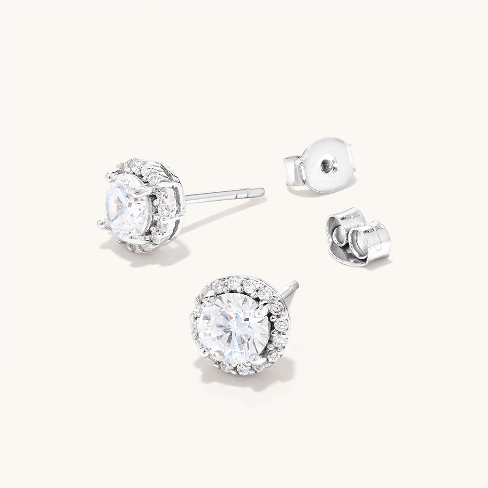 5mm Sterling Silver Cubic Zirconia Earrings Earrings Bevilles 