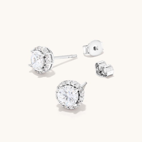 5mm Sterling Silver Cubic Zirconia Earrings Earrings Bevilles 
