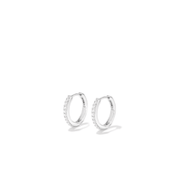 Cubic Zirconia Sterling Silver Hoop Earrings 18mm Earrings Bevilles 