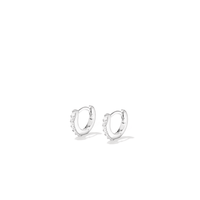 Cubic Zirconia Sterling Silver Hoop Earrings 10mm Earrings Bevilles 