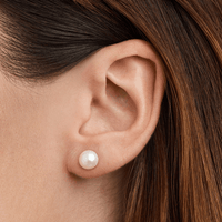 Sterling Silver 7mm White Freshwater Pearl Stud Earrings Earrings Bevilles 