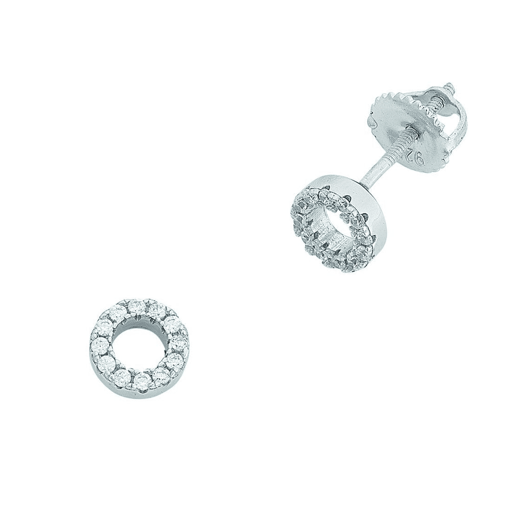 8mm Children's Sterling Silver Cubic Zirconia Open Circle Earrings Earrings Bevilles 