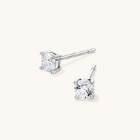Sterling Silver 4mm Cubic Zirconia Earrings Earrings Bevilles 