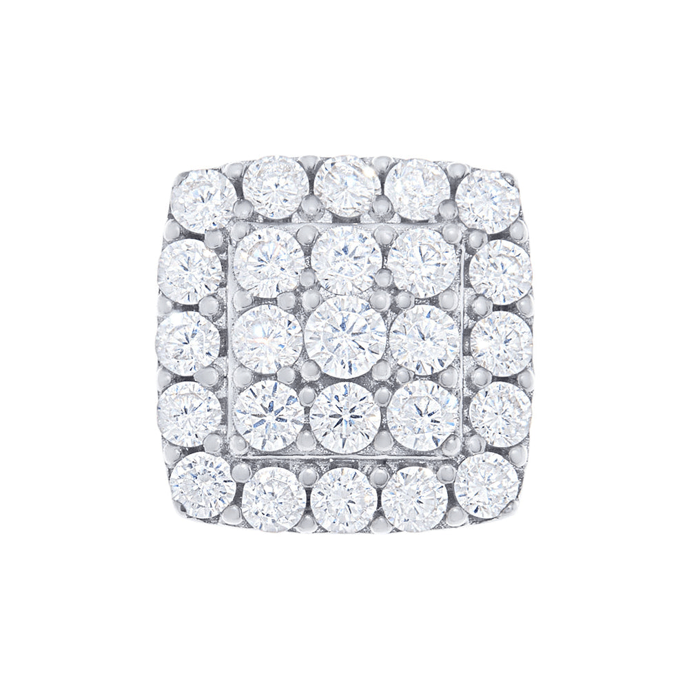 Sterling Silver Cluster Stud Earrings with Cubic Zirconia Earrings Bevilles 