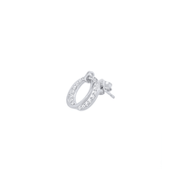 14mm Double Open Circle Stud Earrings with Cubic Zirconia in Sterling Silver Earrings Bevilles 