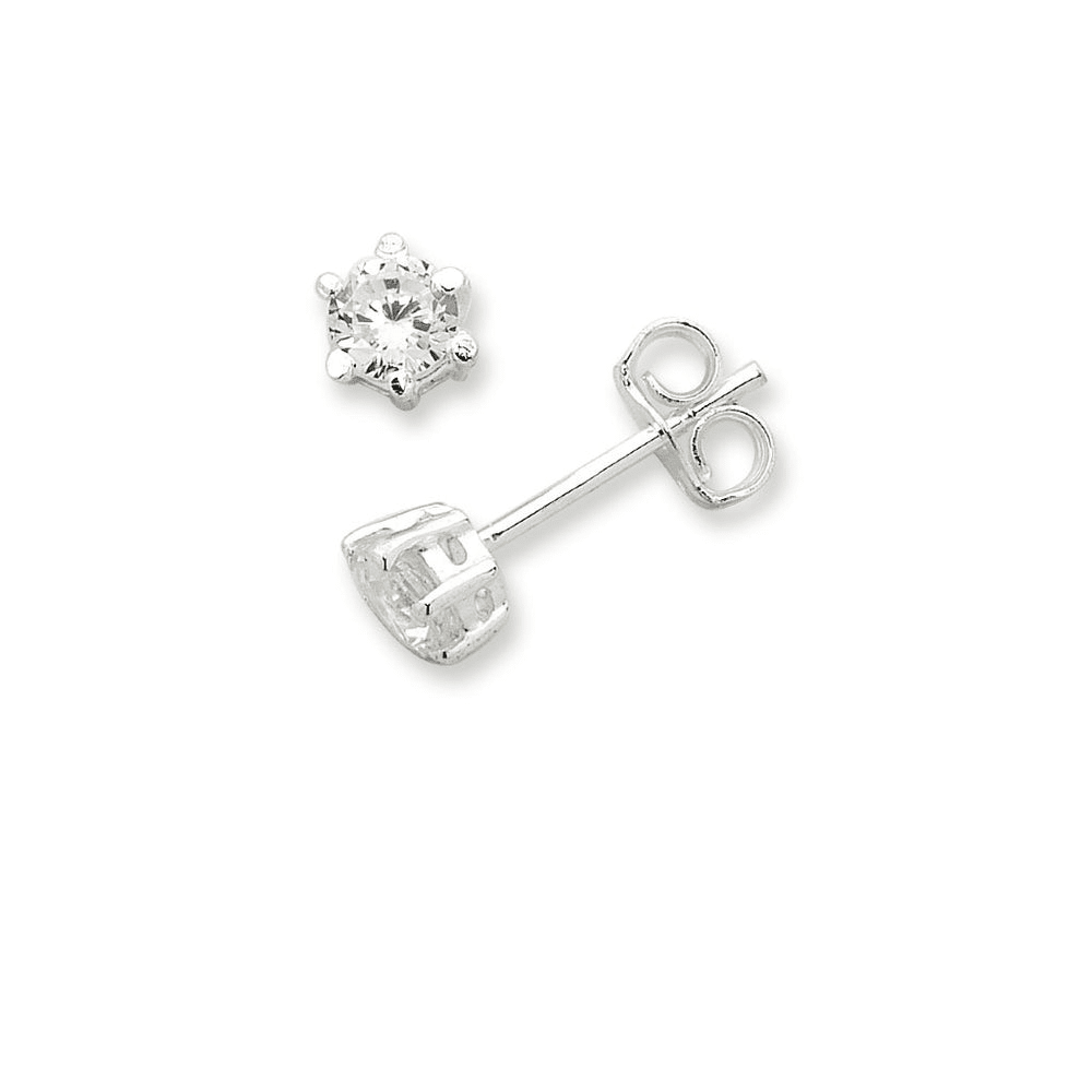 4mm Sterling Silver Stud Earrings Earrings Bevilles 