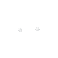 Plain Round Hoop and Stud Earring Set with Cubic Zirconia in Sterling Silver Bevilles 