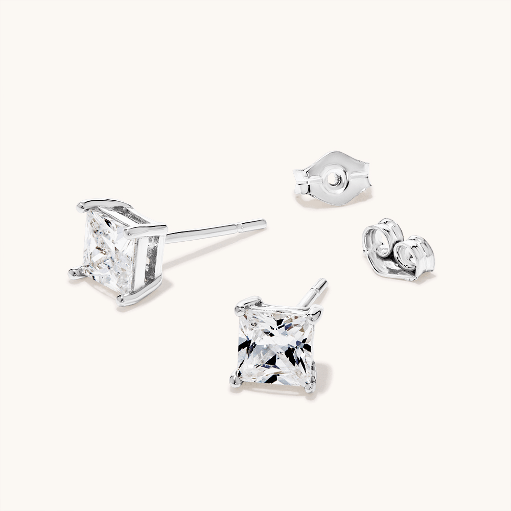 Sterling Silver 5mm Cubic Zirconia Earrings Earrings Bevilles 