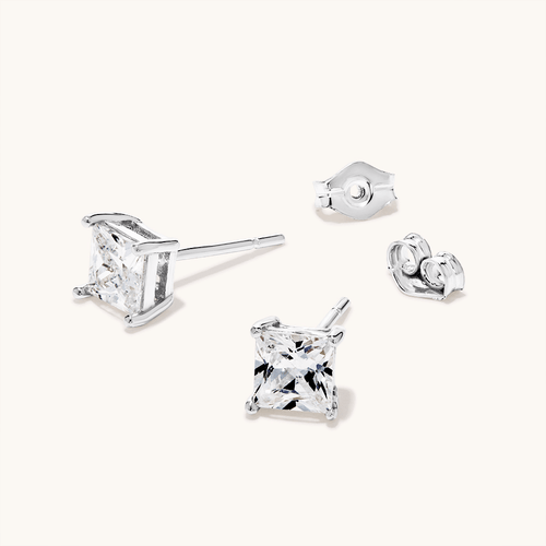 Sterling Silver 5mm Cubic Zirconia Earrings Earrings Bevilles 