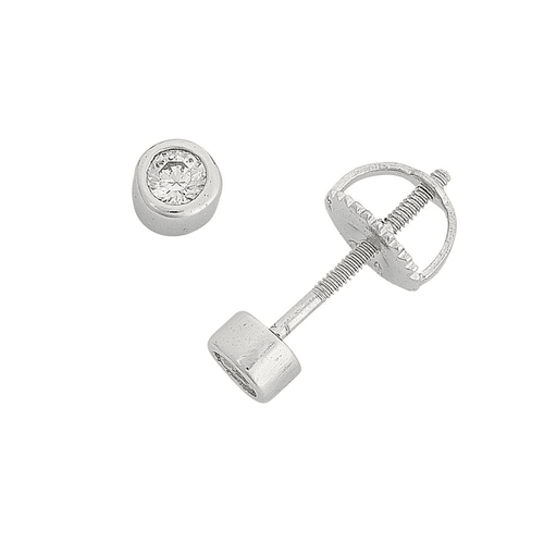 2mm Children's Sterling Silver Mini Cubic Zirconia Bezel Earrings Earrings Bevilles 