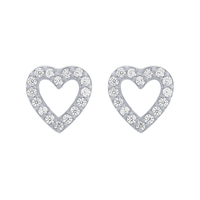 Open Heart Stud Earrings in Sterling Silver Earrings Bevilles 