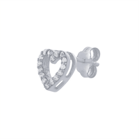 Open Heart Stud Earrings in Sterling Silver Earrings Bevilles 