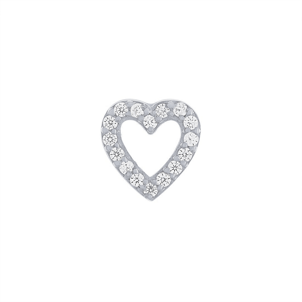 Open Heart Stud Earrings in Sterling Silver Earrings Bevilles 