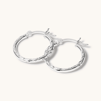 Sterling Silver 20mm Hoop Earrings Earrings Bevilles 