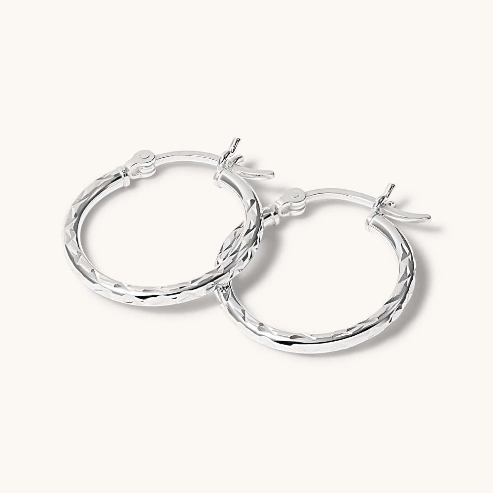 Sterling Silver 20mm Hoop Earrings Earrings Bevilles 