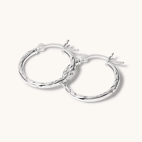 Sterling Silver 20mm Hoop Earrings Earrings Bevilles 