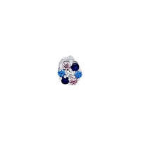 Children's Sterling Silver Multi Colour Flower Earrings Earrings Bevilles 