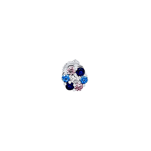 Children's Sterling Silver Multi Colour Flower Earrings Earrings Bevilles 