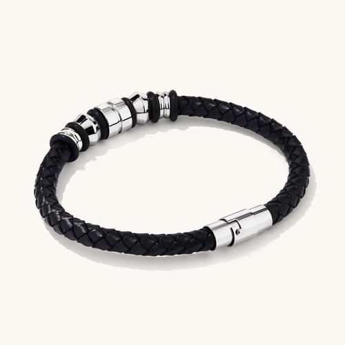 21.5cm Stainless Steel 5 Charm Men's Bracelet Bracelets Bevilles 