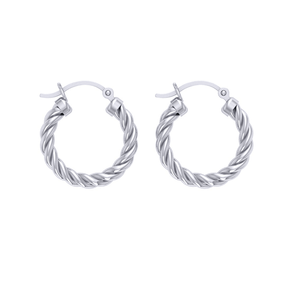 Twist Hoop Earrings in Sterling Silver Earrings Bevilles 