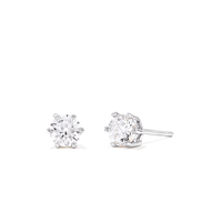 Sterling Silver Cubic Zirconia 5mm Stud Earrings Earrings Bevilles 
