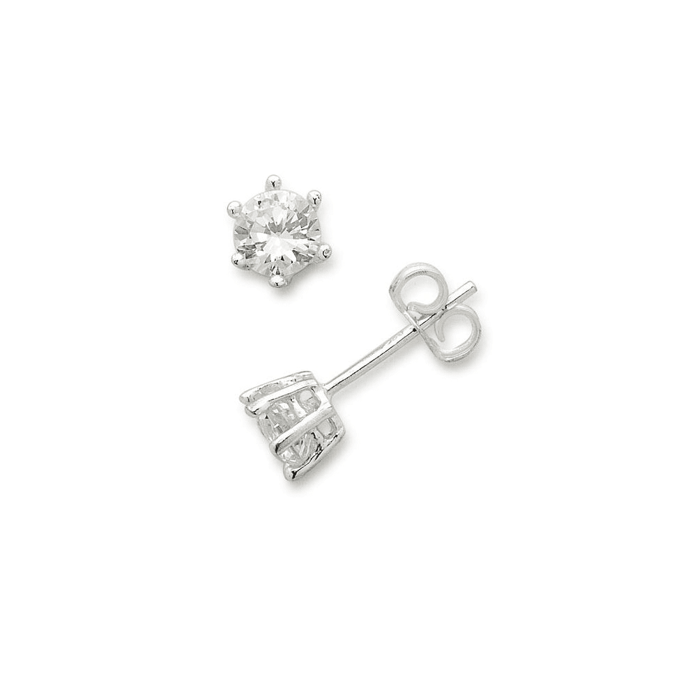 Sterling Silver Cubic Zirconia 5mm Stud Earrings Earrings Bevilles 