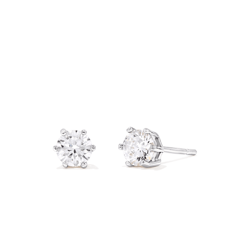 Sterling Silver Cubic Zirconia 5mm Stud Earrings Earrings Bevilles 