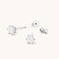 Sterling Silver Cubic Zirconia 5mm Stud Earrings Earrings Bevilles 
