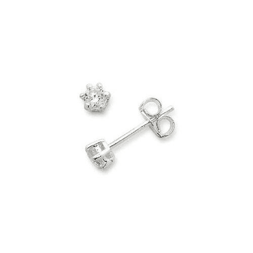 6mm Cubic Zirconia Stud Earrings in Sterling Silver. Earrings Bevilles 
