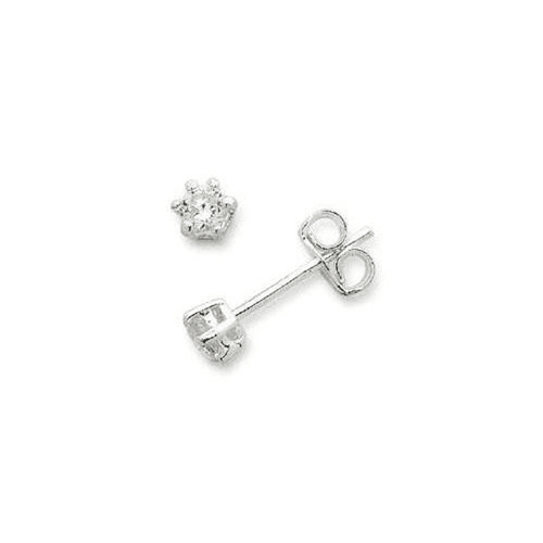 7mm Cubic Zirconia Stud Earrings in Sterling Silver Earrings Bevilles 
