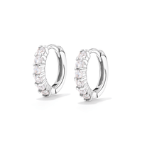 9mm Sterling Silver Cubic Zirconia Hoop Earrings Earrings Bevilles 