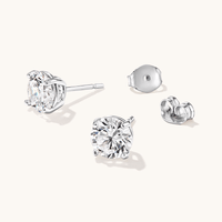 Sterling Silver 7mm Cubic Zirconia Stud Earrings Earrings Bevilles 