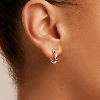 15mm Plain Hoop Earrings in Sterling Silver Earrings Bevilles 