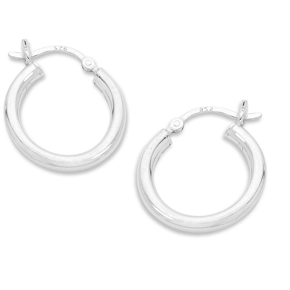 20mm Plain Hoop Earrings in Sterling Silver Earrings Bevilles 