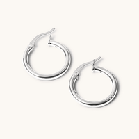 20mm Plain Hoop Earrings in Sterling Silver Earrings Bevilles 