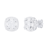 Sterling Silver Halo Jewellery Set with Cubic Zirconia Bevilles 