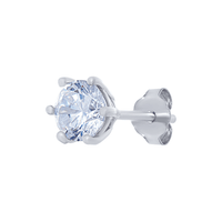 Sterling Silver Cubic Zirconia Hoop and Stud Earring Set Bevilles 