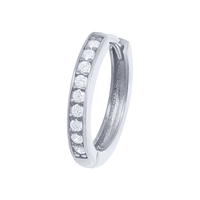 Sterling Silver Cubic Zirconia Hoop and Stud Earring Set Bevilles 