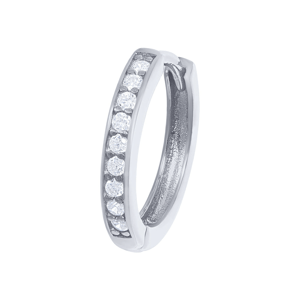 Sterling Silver Cubic Zirconia Hoop and Stud Earring Set Bevilles 