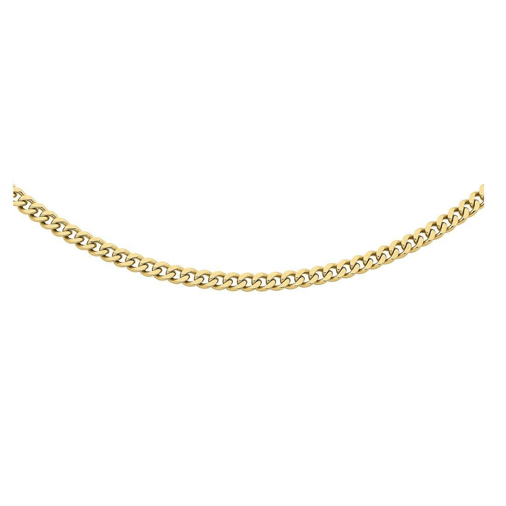 Stainless Steel Gold Colour Men's Curb Chain Necklace 65cm Necklaces Bevilles 
