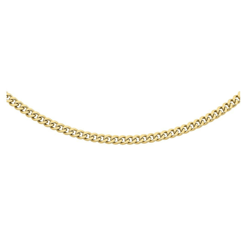 Stainless Steel Gold Colour Men's Curb Chain Necklace 65cm Necklaces Bevilles 
