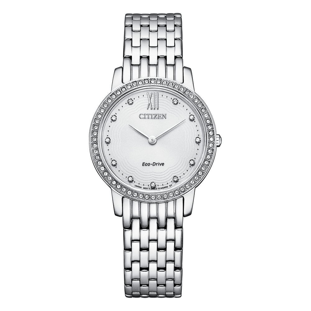 Citizen Dress Eco-Drive Women's White Watch EX1488-56A Bevilles Jewellers 
