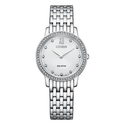 Citizen Dress Eco-Drive Women's White Watch EX1488-56A Bevilles Jewellers 