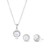 Sterling Silver Necklace & Earring Set Bevilles 