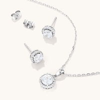 Sterling Silver Necklace & Earring Set Bevilles 