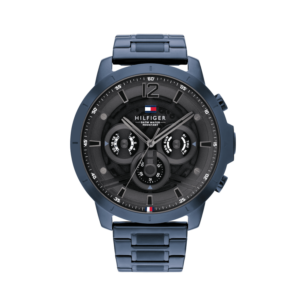 Tommy Hilfiger Luca Ionic Plated Blue Steel Grey Dial Men's Watch 1710493 Watches Tommy Hilfiger 